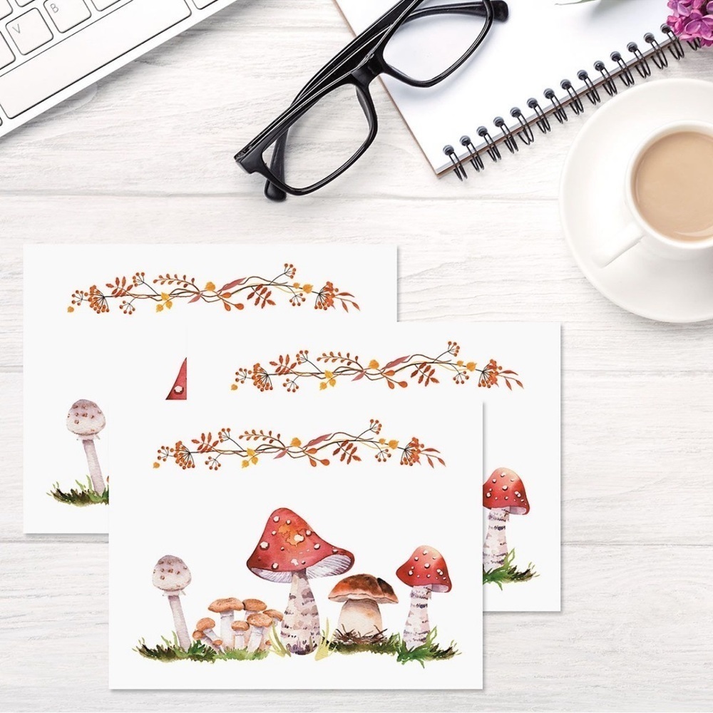 Cottage Mushroom Ten (10) Notecard Set, NWT - Picture 1 of 5